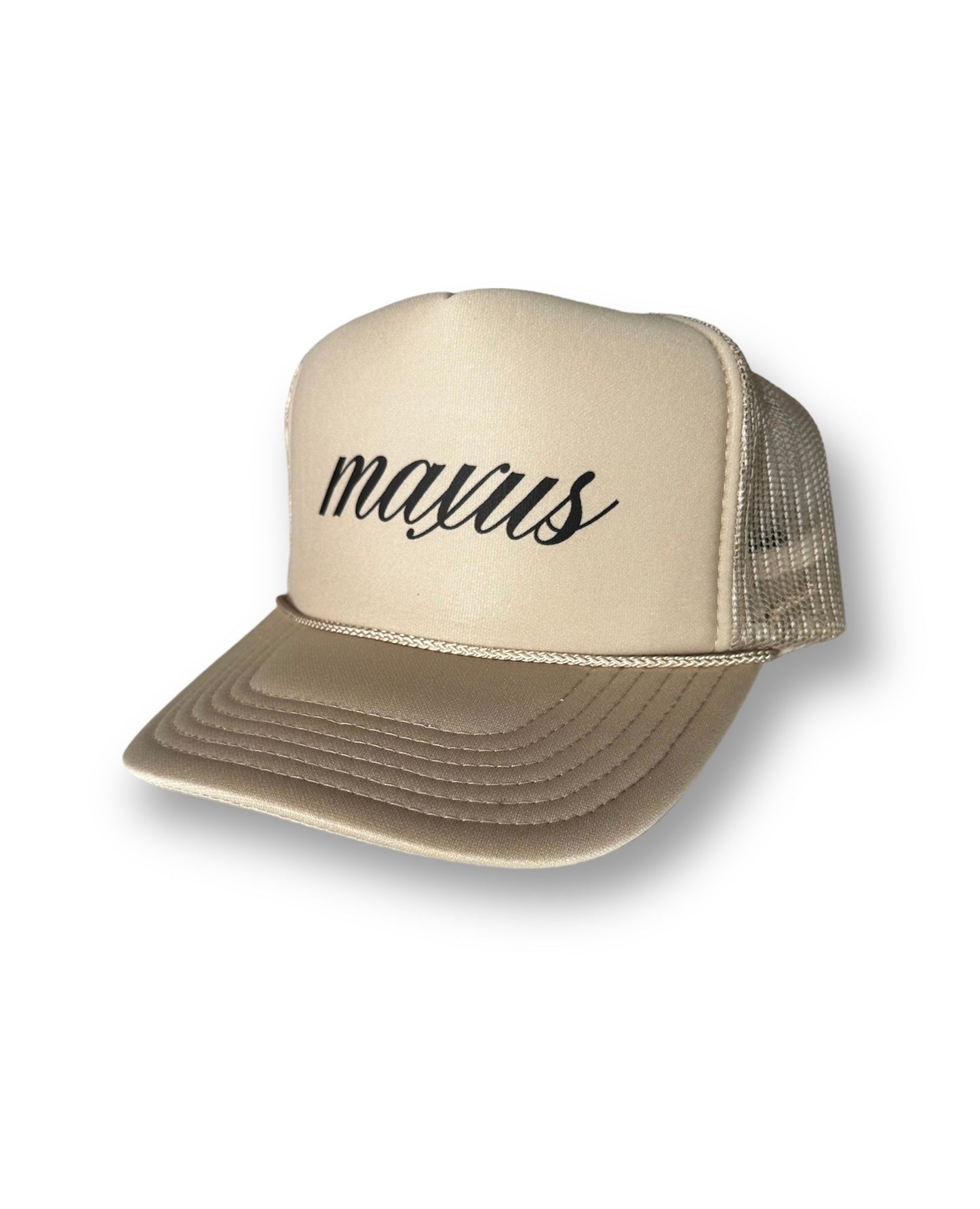 Tan Cursive Logo Hat