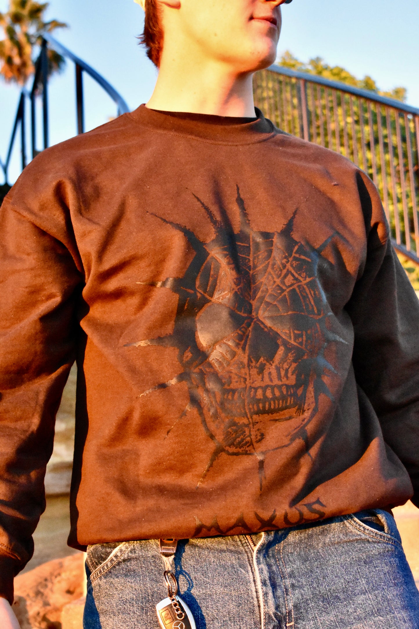 Brown Skull Crewneck