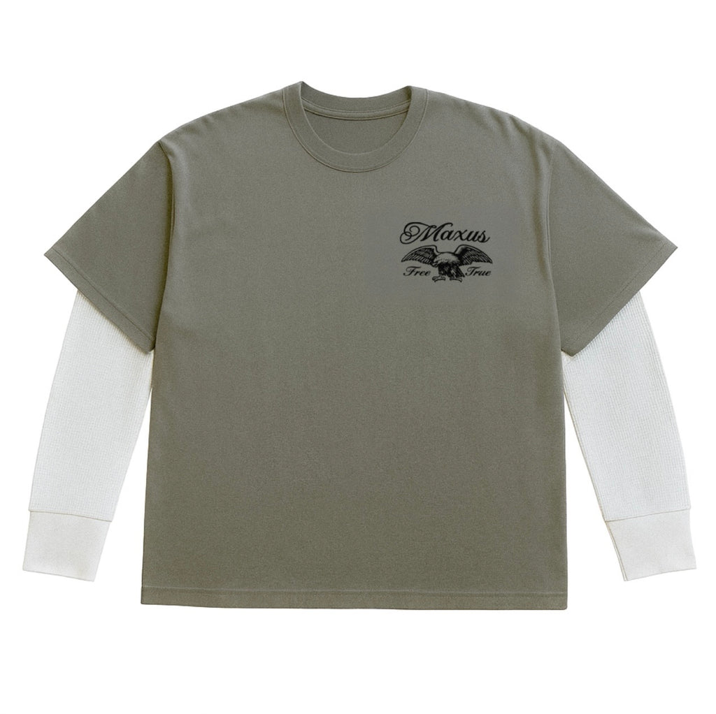 Eagle Layered Waffle Knit Long Sleeve